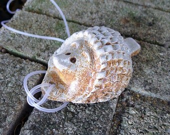 Hedgehog Whistle, Animal Ocarina, Whimsical Animal, Music Instrument, Animal Whistle Figurine, Clay Whistle Necklace, Handmade Hedgehog