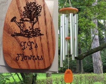 Personalized Wind Chimes - GG's Flowers - Engraved Chimes - Garden Gift - Holiday Gift - Hostess Gift - Housewarming Gift - Yard - Garden