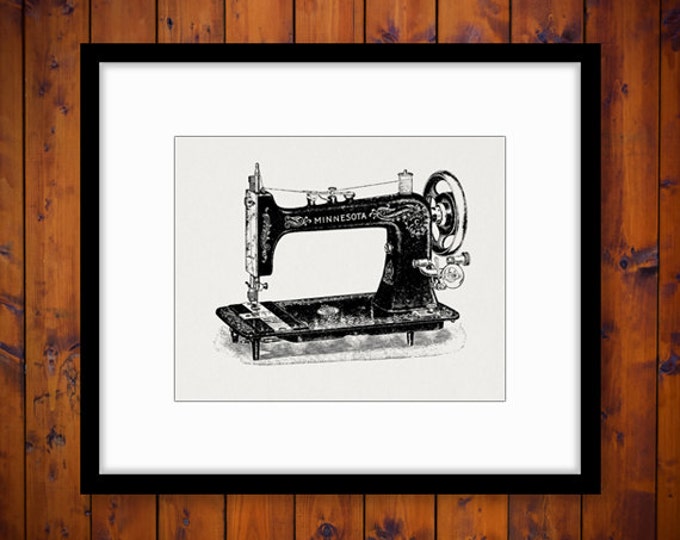 Digital Graphic Sewing Machine Printable Illustration Image Download Vintage Clip Art Jpg Png Eps HQ 300dpi No.1203