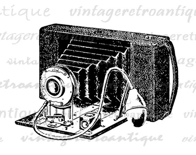 Printable Old Fashioned Camera Digital Image Illustration Download Graphic Vintage Clip Art Jpg Png Eps HQ 300dpi No.1369