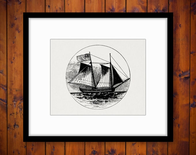 Digital Printable Antique Ship Illustration Download Graphic Image Vintage Clip Art Jpg Png Eps HQ 300dpi No.2780