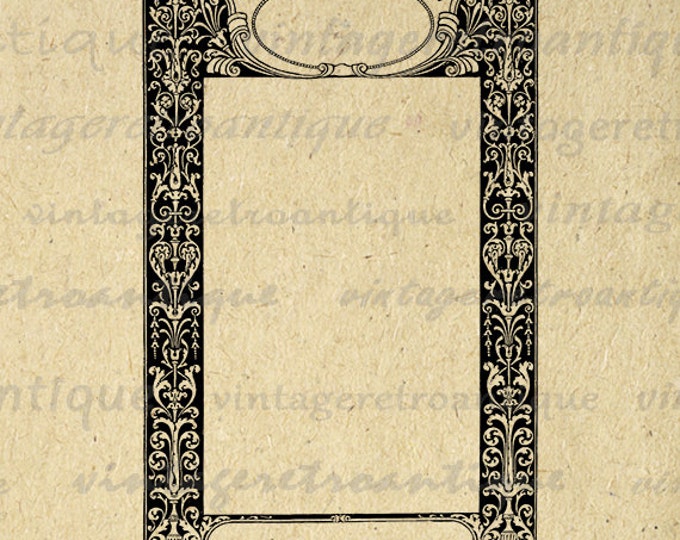 Digital Image Elegant Antique Frame Graphic Ornate Border Download Printable Vintage Clip Art Jpg Png Eps HQ 300dpi No.175