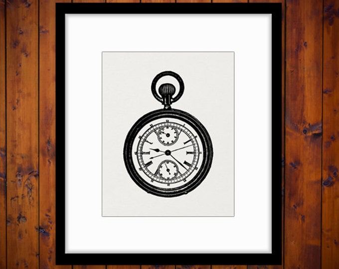 Antique Pocket Watch Graphic Digital Printable Pocketwatch Image Download Vintage Clip Art Jpg Png Eps 18x18 HQ 300dpi No.1307