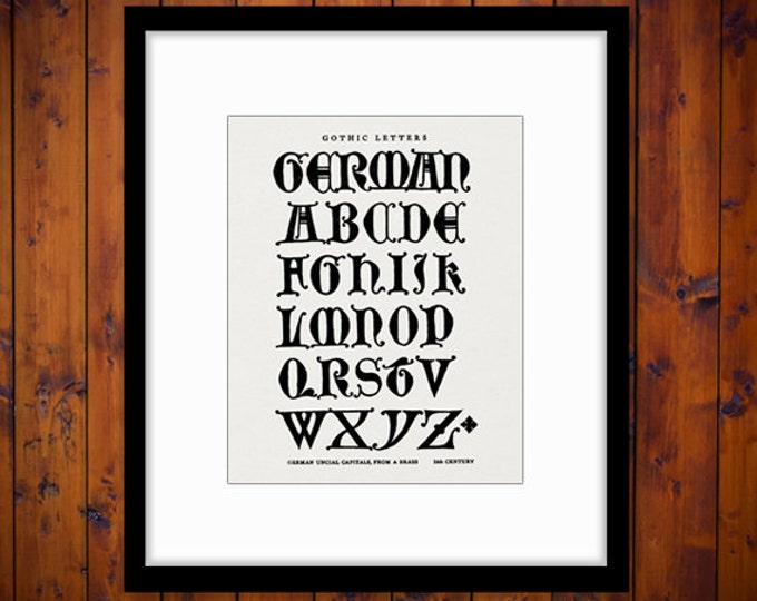 Digital Image German Gothic Medieval Alphabet Graphic Printable Download Antique Clip Art HQ 300dpi No.1026