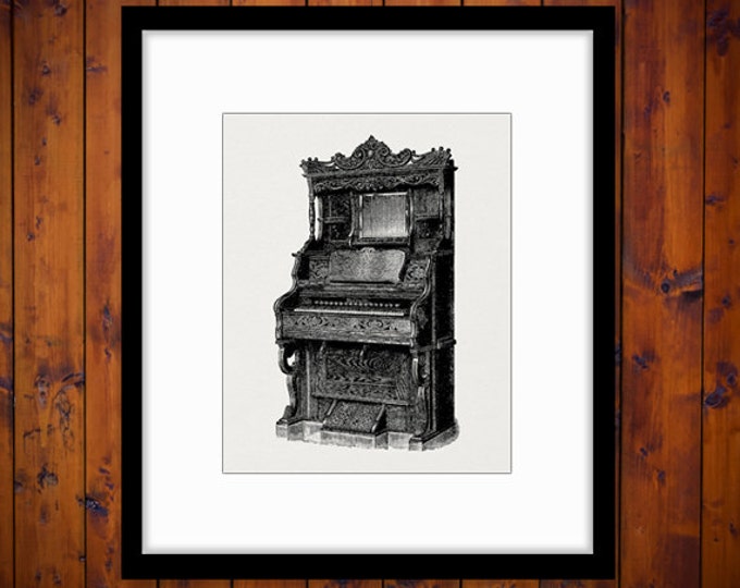 Printable Graphic Antique Organ Download Parlor Piano Digital Image Vintage Clip Art Jpg Png Eps 18x18 HQ 300dpi No.1085