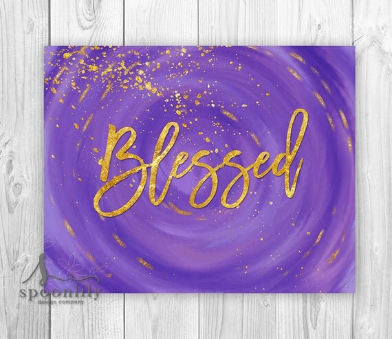 Blessed Typography Print Blessed Print Blessed