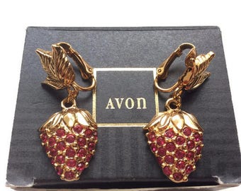 Summer outdoors Avon Earrings Red Rhinestone Vintage earrings Earrings vintage Earrings dangle Vintage Avon Earrings Avon Avon vintage