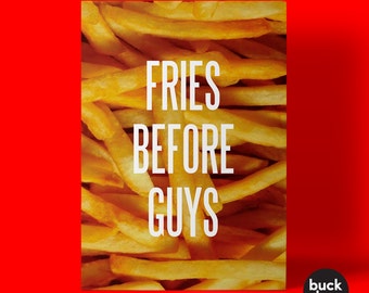 Fries Before Guys Light Gray Slouchy Sweatshrit. Off The