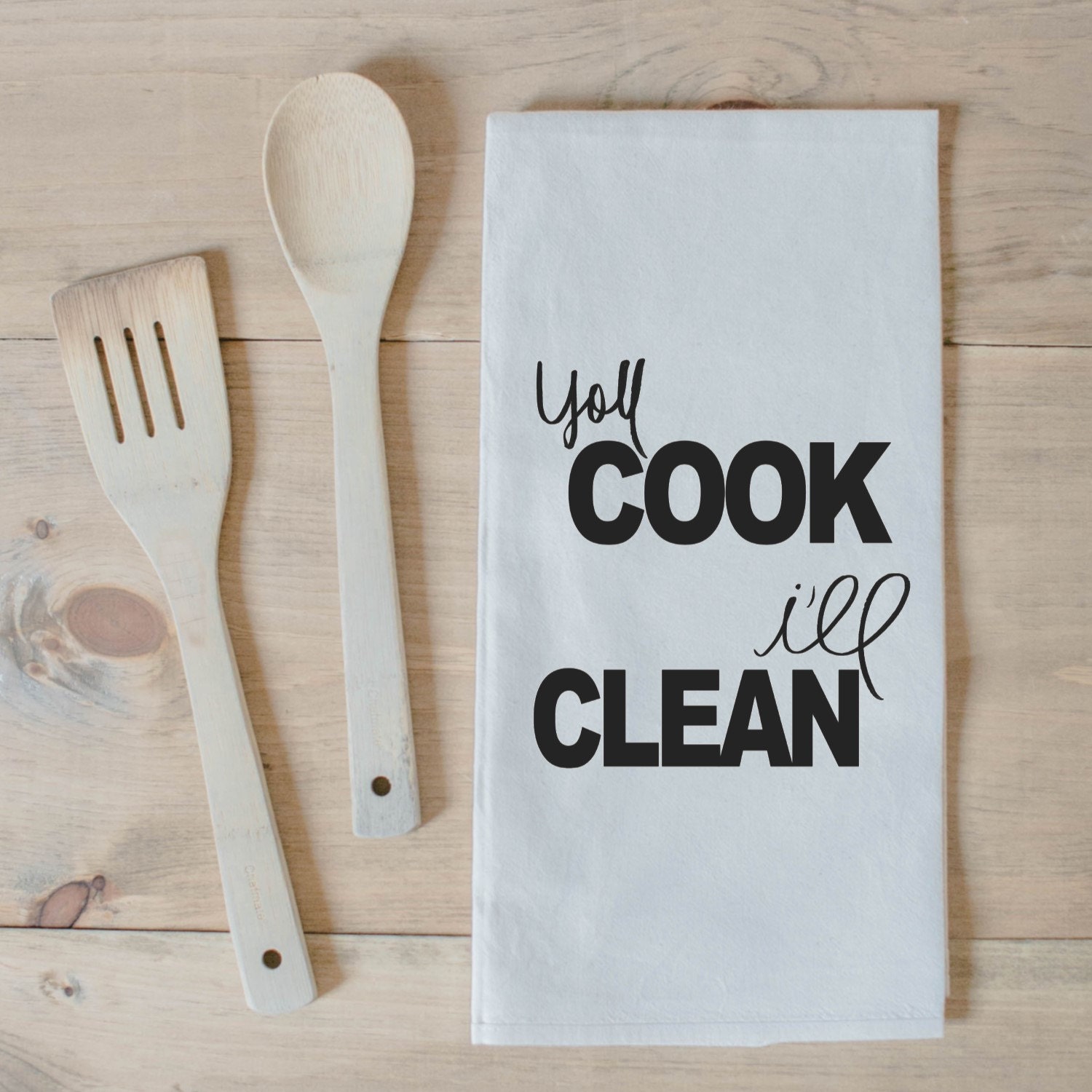 Tea Towel You Cook I'll Clean present housewarming by PCBHome