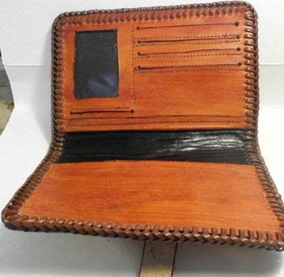 Leather top stub check book cover/ checkbook cover by 