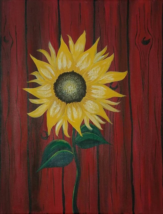 Sunflower acrylic painting on canvas 1114