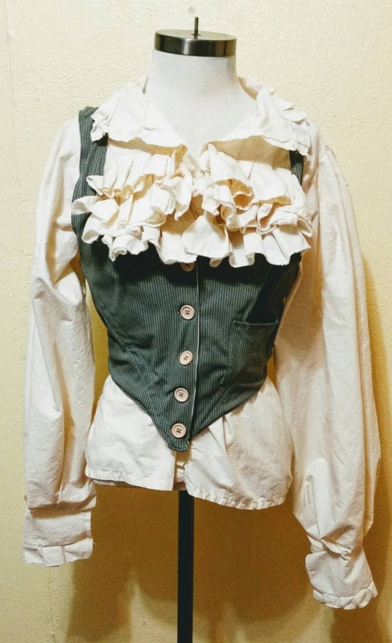 Sexy Steampunk/Pirate/Boho/Labyrinth Ruffle Shirt with Poofy Sleeves! by CubeFx steampunk buy now online