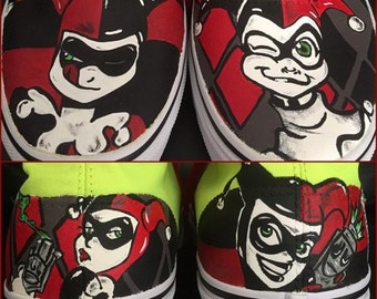 Harley Quinn!! Custom Adult Converse or Vans- Design YOUR shoes today!