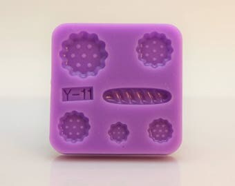 Chocolate Cookie Silicone Mold French Bread Mold, Dollhouse Bread Loaves, Assorted Cookies Polymer Clay Mold, Pretend Bread Kawaii Cabochon