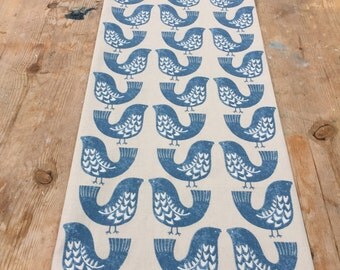 Table Runner, blue bird table runner, scandinavian fabric