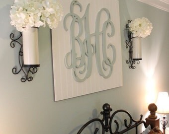 Unpainted Wooden Monogram - Three Letter Monogram - Vine Script Monogram - Monogram Wall Hanging - Monogram Door Hanger - Wooden Letters