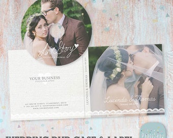 Wedding DVD/Cd Case and Label - Photoshop Template -DW004- INSTANT Download