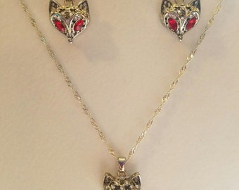 Fox Necklace/Fox Jewelry/Wolf Necklace/Silver Fox Necklace/Cute Fox/Kawaii Necklace/Animal Necklace/Fox Charm/ Pendant