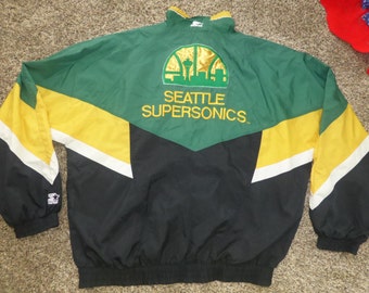 Vtg Seattle SuperSonics Sonics Starter NBA Spring Jacket Sz Men's XL