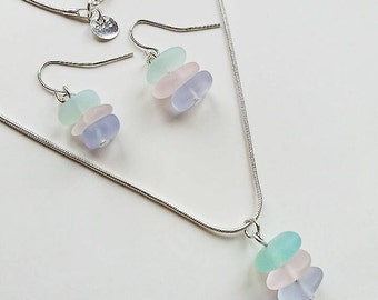 Sea Glass Necklace | Beach Glass | Mermaid Jewellery | Beachy Necklace | Sea Glass Earrings | Sea Glass Beads | Gift For Her | Valentine's