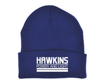 Stranger Things inspired Beanie! Hawkins Power & Light, hat tv prop, Winona Ryder , the upside down