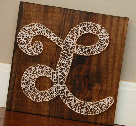 Script L Initial Letter String Art Nail Art Wedding