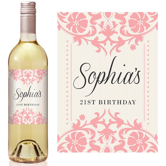 birthday label adult birthday custom wine label milestone