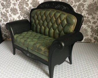 Upcycled Doll Furniture - Sofa / Couch - Suitable for Display or Diorama
