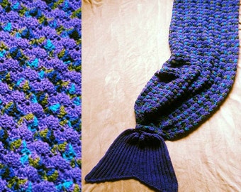 Mermaid Blanket Adult Size // Mermaid Tail Blanket // Cocoon Blanket // Crochet Mermaid Blanket Adult // Crocheted Blanket // Lapghan