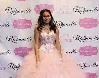 Quinceanera Party Backdrop for Events, Photo Booths, props for parties, Girls parties, Monogram backdrop, Birthday decor for 15th birthday