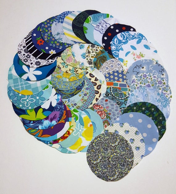 50 Pre Cut Fabric Circles / 4 inch Pre Cut Quilting Circles in