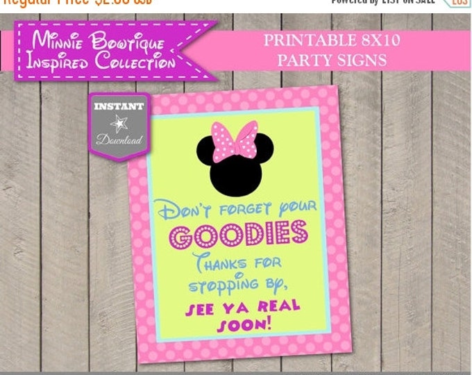 SALE INSTANT DOWNLOAD Mouse Bowtique Printable 8x10 Don't Forget Your Goodies Party Sign / Birthday / Bowtique Collection / Item #2206