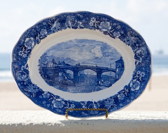 Windsor Bridge porcelain plate. Thames River Scenes by Palissy Pottery England