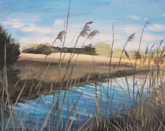 Winnall moors - original painting / landscape painting / winchester / landscape art / contemporary art / fine art