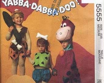 Size 5-6 Flintstones Costume Sewing Pattern - Dino The Dinosaur Bodysuit - Pebbles & Bam Bam Costume - Halloween Costume - McCalls 5555
