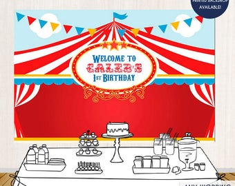 Circus Party Backdrop || First Birthday Carnival Party Backdrop || Carousel Backdrop | Any Age | Printed Or Printable File Bbd0021
