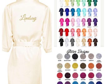 Satin Robes Personalized Bathrobe / Sizes Small to PLUS sizes Youth Sizes - The Applewood Lane