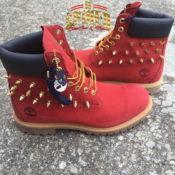 red and blue timbs