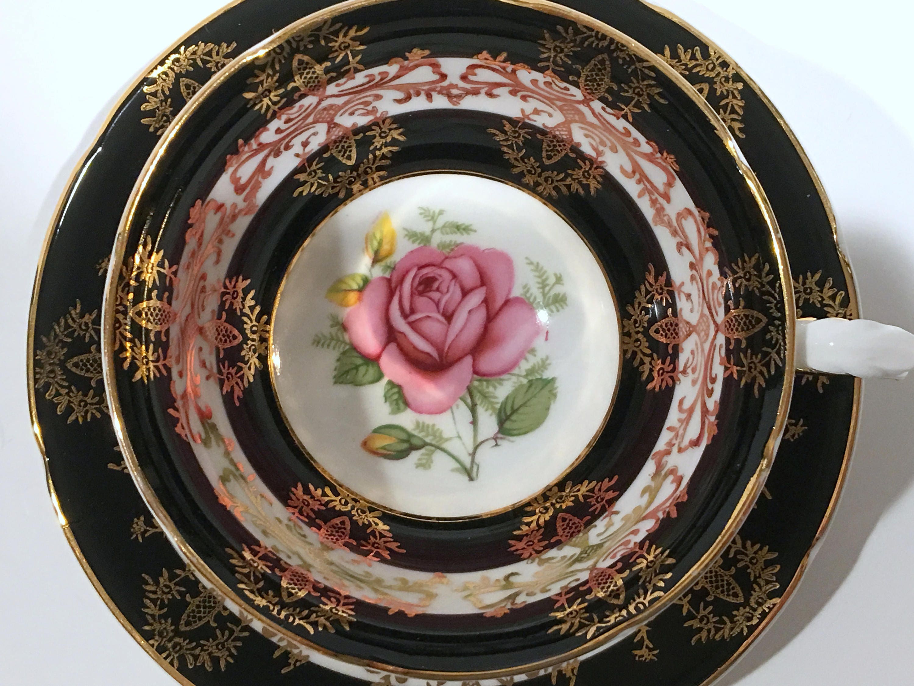 Royal Grafton Tea Cup and Saucer, Black Tea Cups, English Teacups, Pink Rose Cups, English Bone