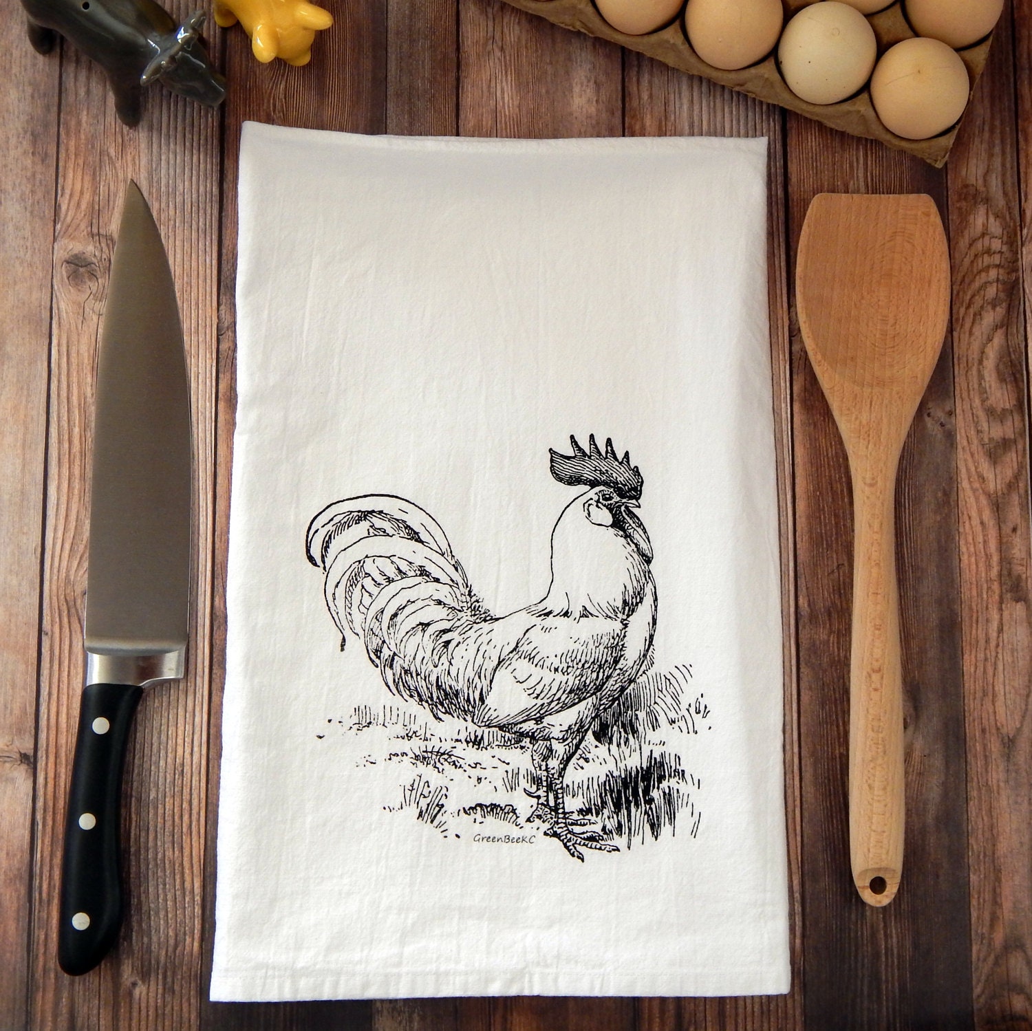Rooster Kitchen Towel Chicken Tea Towel