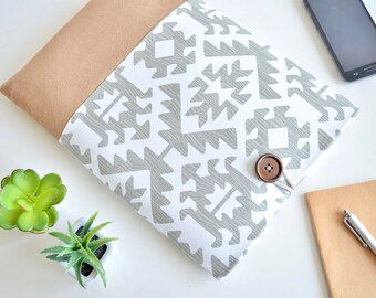 Laptop Sleeve, MacBook Sleeve, MacBook Air Sleeve, MacBook Pro Sleeve, Computer Sleeve, Laptop Bag - Gray Aztec