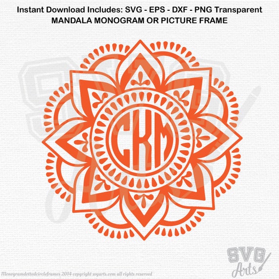 Download Mandala SVG EPS DXF & Png 1 Monogram Frame Design