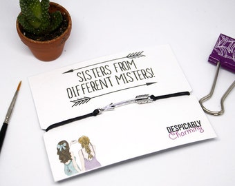 Friendship Bracelet - Best friend Bracelet - Sister bracelet - Sisters from different misters - BFF Gift - Arrow bracelet - LDR gift