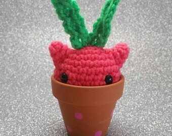 Hoppip Pokemon Planter, plush doll, chibi figurine