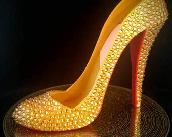 Gold High Heel (Louboutin Dafodil Inspired) color and label options