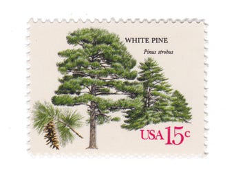 10 Unused Vintage Postage Stamps - 1978 15c American Trees Series - White Pine - No. 1765