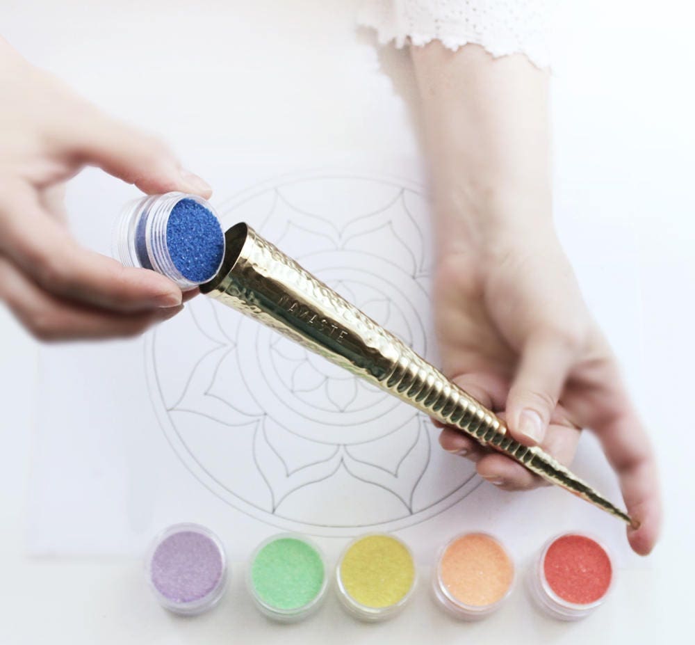 Chakpur. Sand Painting Tool. Sand Mandala Making Kit. Glass