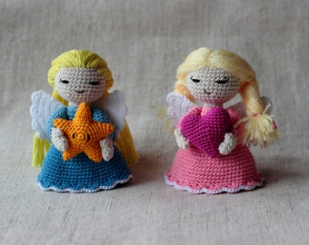 Cute Angel Crochet Pattern | Kawaii Amigurumi Crochet Doll Pattern | Crochet Star | Heart | Gift For Girls | Softie | Stuffed Toy Pattern