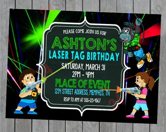 Laser Tag Invitation - Laser Tag Birthday - Laser Tag Party - Laser Tag Birthday Invitation