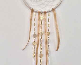 dream catcher with orange and blue beads